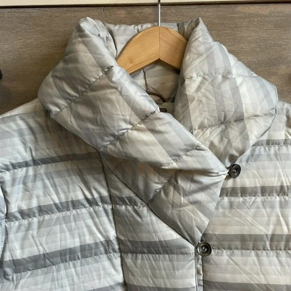 Merrell 650 Goose Down Striped Puffer Winter Coat Jacket - Picture 3 of 5